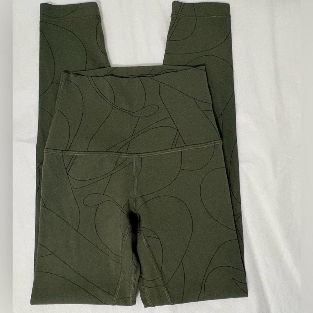 Lululemon | Align HR Pant 25” | Sz 0 | Scripted Yogo Army Green | EUC